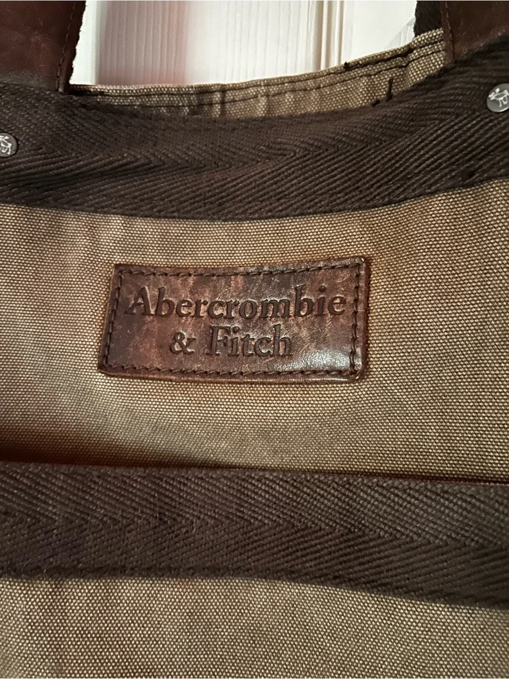 Abercrombie & Fitch Ragged Brown Canvas Tote Bag